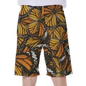 Tiger Monarch Butterfly Pattern Print Men's Beach Shorts