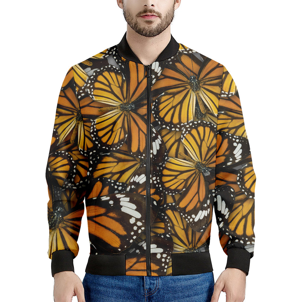 Tiger Monarch Butterfly Pattern Print Men's Bomber Jacket