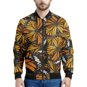 Tiger Monarch Butterfly Pattern Print Men's Bomber Jacket