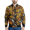 Tiger Monarch Butterfly Pattern Print Men's Bomber Jacket
