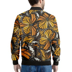 Tiger Monarch Butterfly Pattern Print Men's Bomber Jacket