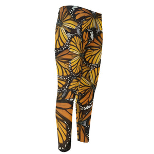 Tiger Monarch Butterfly Pattern Print Men's Compression Pants