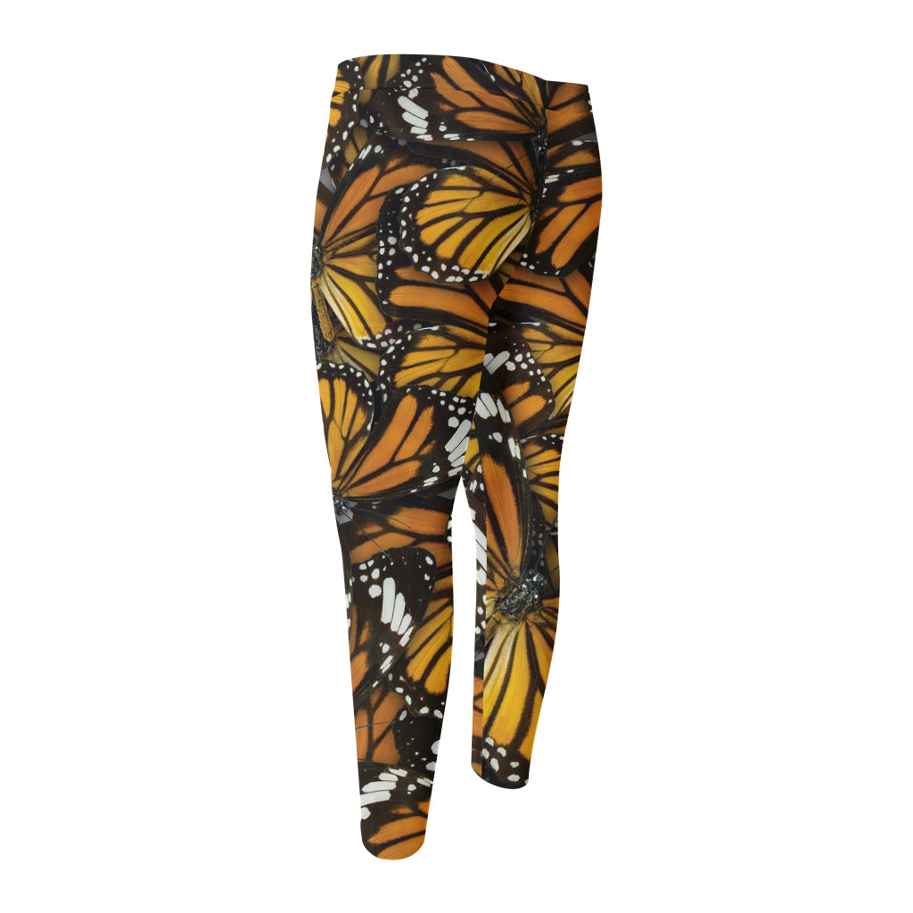 Tiger Monarch Butterfly Pattern Print Men's Compression Pants