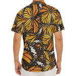 Tiger Monarch Butterfly Pattern Print Men's Deep V-Neck Shirt