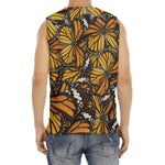 Tiger Monarch Butterfly Pattern Print Men's Fitness Tank Top
