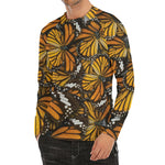 Tiger Monarch Butterfly Pattern Print Men's Long Sleeve Rash Guard