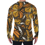 Tiger Monarch Butterfly Pattern Print Men's Long Sleeve T-Shirt