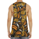 Tiger Monarch Butterfly Pattern Print Men's Muscle Tank Top