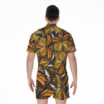 Tiger Monarch Butterfly Pattern Print Men's Rompers