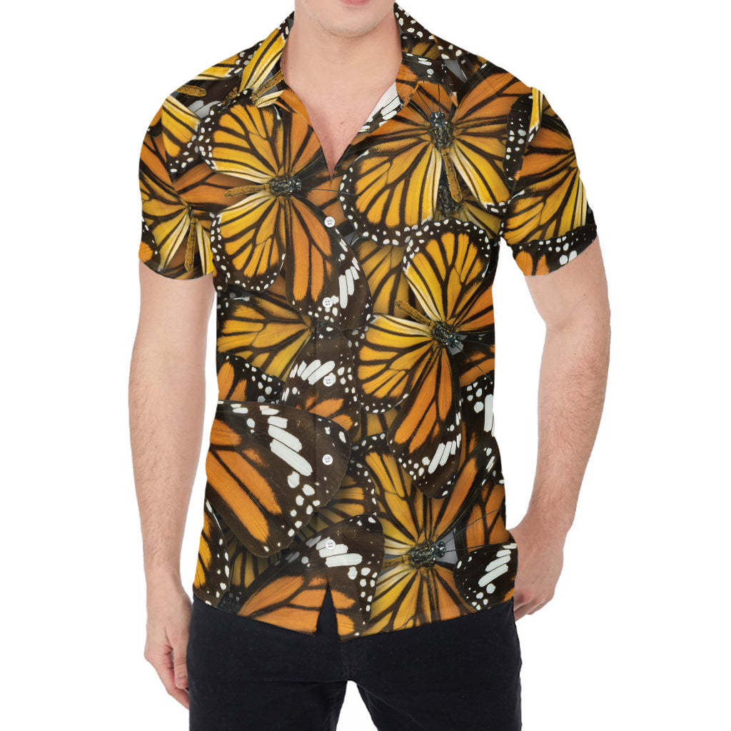 Tiger Monarch Butterfly Pattern Print Men's Shirt