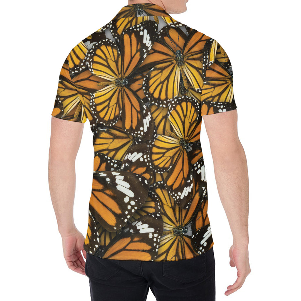 Tiger Monarch Butterfly Pattern Print Men's Shirt