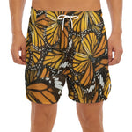 Tiger Monarch Butterfly Pattern Print Men's Split Running Shorts