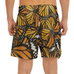 Tiger Monarch Butterfly Pattern Print Men's Split Running Shorts