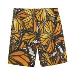 Tiger Monarch Butterfly Pattern Print Men's Sports Shorts