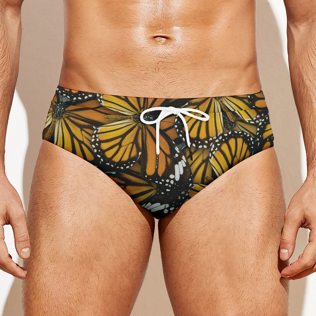 Tiger Monarch Butterfly Pattern Print Men's Swim Briefs