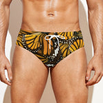 Tiger Monarch Butterfly Pattern Print Men's Swim Briefs