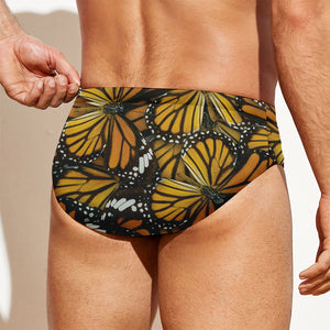 Tiger Monarch Butterfly Pattern Print Men's Swim Briefs