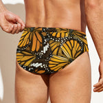Tiger Monarch Butterfly Pattern Print Men's Swim Briefs