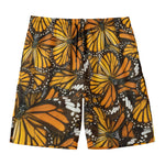 Tiger Monarch Butterfly Pattern Print Men's Swim Trunks