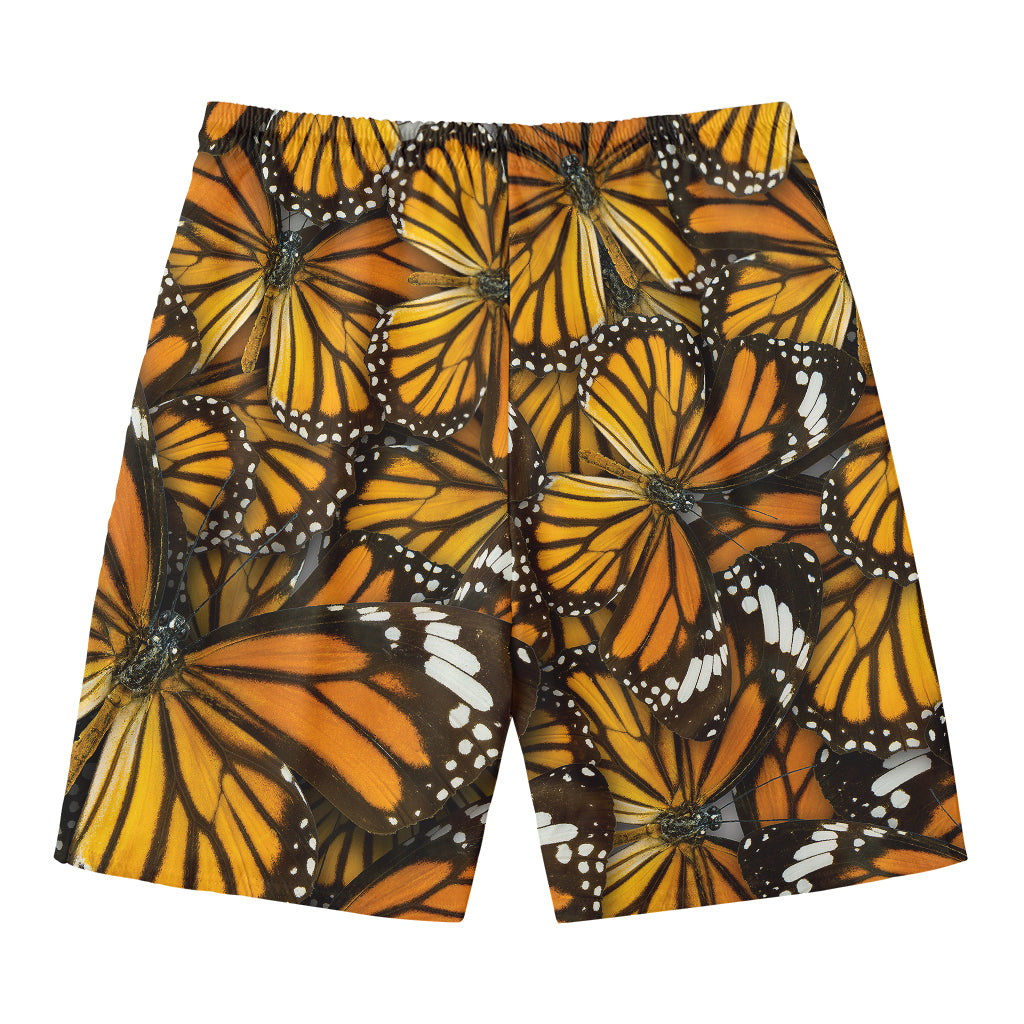 Tiger Monarch Butterfly Pattern Print Men's Swim Trunks