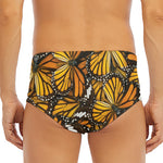 Tiger Monarch Butterfly Pattern Print Men's Triangle Swim Briefs