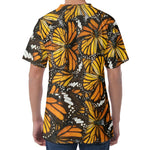 Tiger Monarch Butterfly Pattern Print Men's Velvet T-Shirt