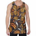 Tiger Monarch Butterfly Pattern Print Men's Velvet Tank Top