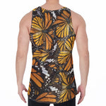 Tiger Monarch Butterfly Pattern Print Men's Velvet Tank Top