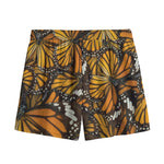 Tiger Monarch Butterfly Pattern Print Mesh Shorts