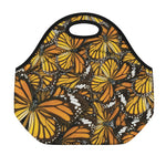Tiger Monarch Butterfly Pattern Print Neoprene Lunch Bag