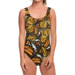 Tiger Monarch Butterfly Pattern Print One Piece Swimsuit