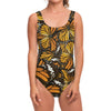 Tiger Monarch Butterfly Pattern Print One Piece Swimsuit