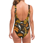 Tiger Monarch Butterfly Pattern Print One Piece Swimsuit