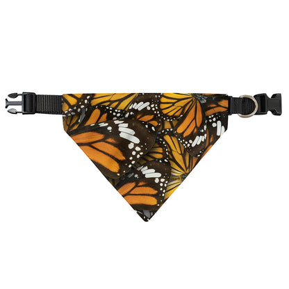 Tiger Monarch Butterfly Pattern Print Over The Collar Dog Bandana