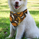 Tiger Monarch Butterfly Pattern Print Over The Collar Dog Bandana