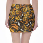 Tiger Monarch Butterfly Pattern Print Pencil Mini Skirt