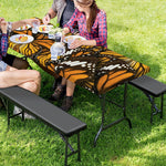 Tiger Monarch Butterfly Pattern Print Picnic Table Cover