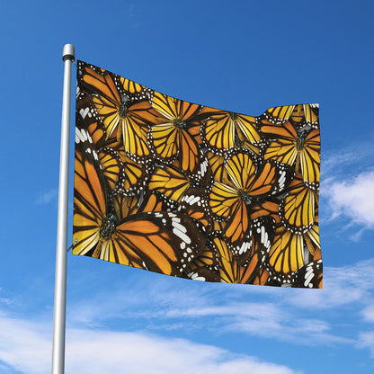 Tiger Monarch Butterfly Pattern Print Polyester Flag
