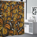 Tiger Monarch Butterfly Pattern Print Premium Shower Curtain