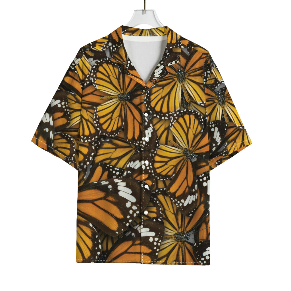 Tiger Monarch Butterfly Pattern Print Rayon Hawaiian Shirt