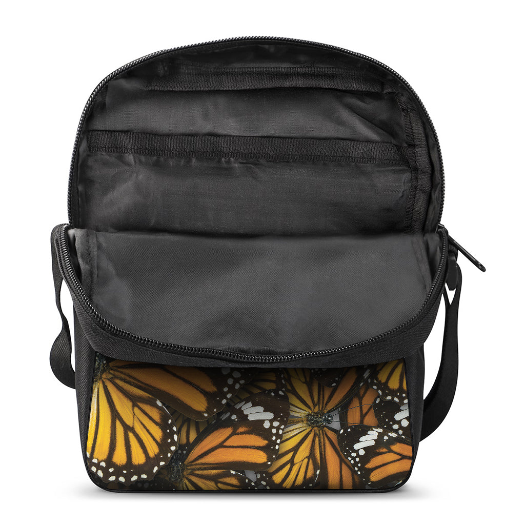 Tiger Monarch Butterfly Pattern Print Rectangular Crossbody Bag