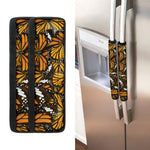 Tiger Monarch Butterfly Pattern Print Refrigerator Handle Covers