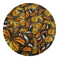 Tiger Monarch Butterfly Pattern Print Round Blanket