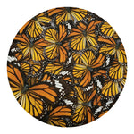 Tiger Monarch Butterfly Pattern Print Round Blanket