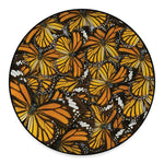 Tiger Monarch Butterfly Pattern Print Round Floor Mat