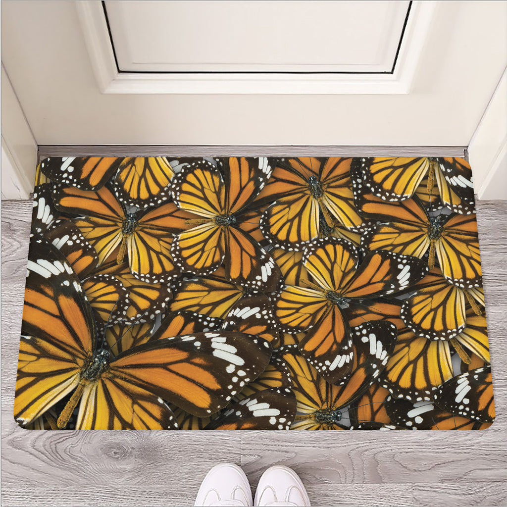 Tiger Monarch Butterfly Pattern Print Rubber Doormat