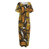 Tiger Monarch Butterfly Pattern Print Short Sleeve Long Nightdress