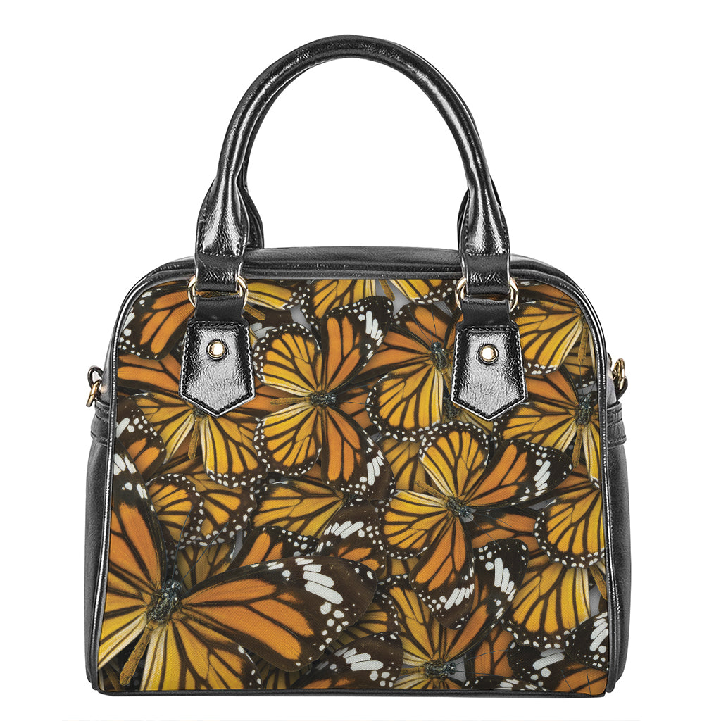 Tiger Monarch Butterfly Pattern Print Shoulder Handbag