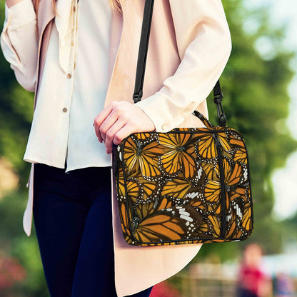 Tiger Monarch Butterfly Pattern Print Shoulder Strap Bible Bag