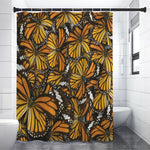 Tiger Monarch Butterfly Pattern Print Shower Curtain